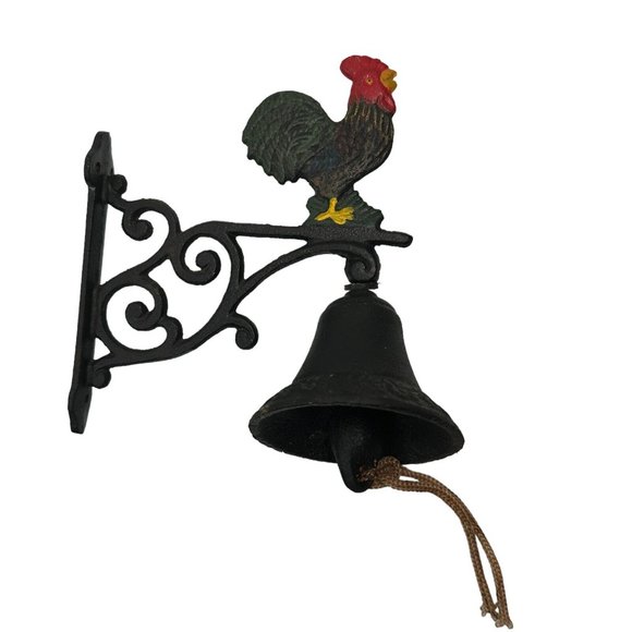 Rustic Cast Iron Rooster Traditional Farmhouse Dinner Bell - Picture 1 of 16